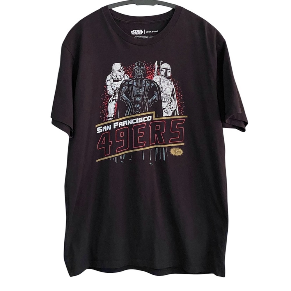 Star Wars X San Francisco 49ERS T-shirt NFL Mens Large Dark Side Darth Vader - Picture 5 of 6